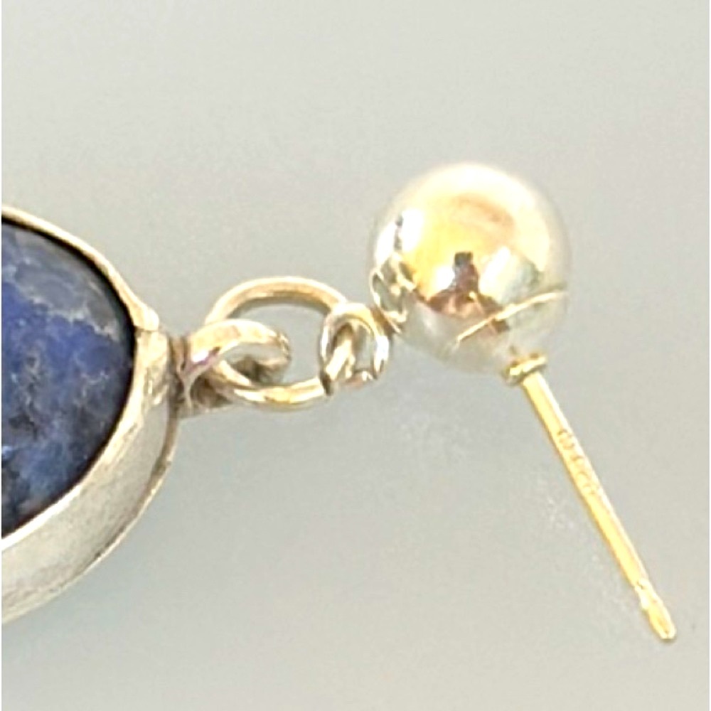 Elegant 925 silver Blue and Silver Dangle Earrings with Elegant Drop Design - Picture 5 of 6